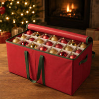 Christmas ornament storage box with dividers