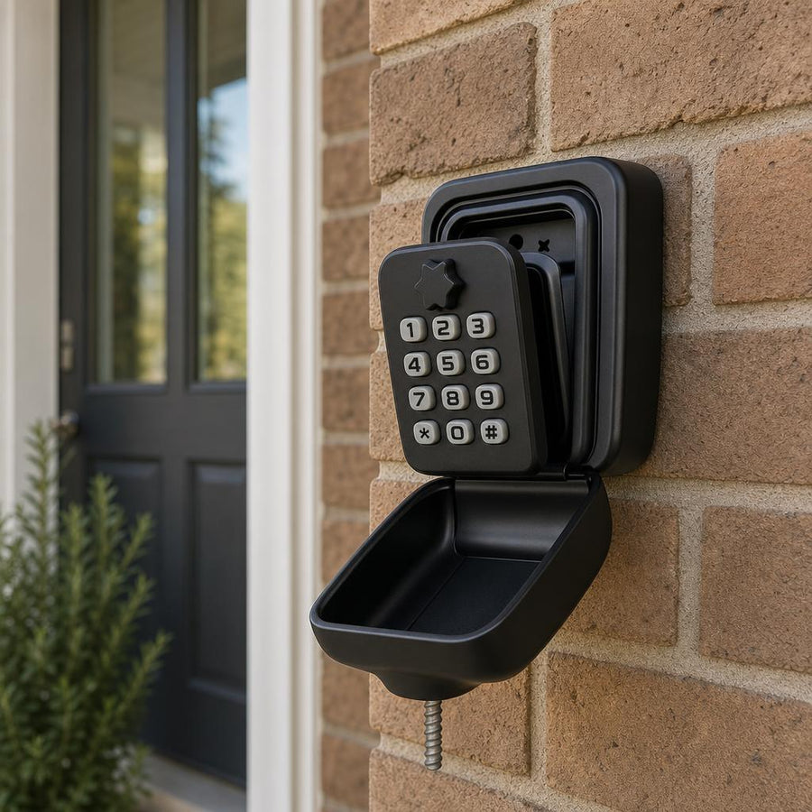Wall-mounted outdoor key lock box with combination