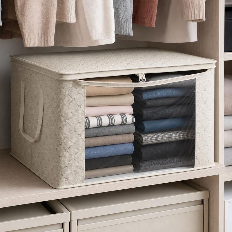 Large foldable storage bags with clear window