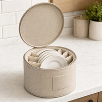 Saucer plate storage container