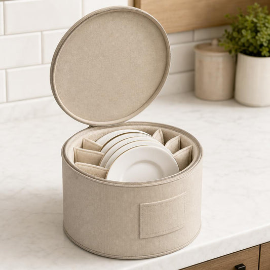 Saucer plate storage container