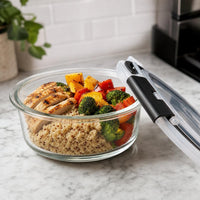 Airtight glass food prep container, single