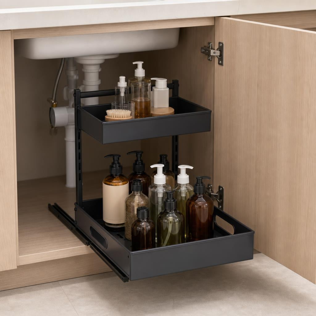 2-tier pull-out under-sink organizer