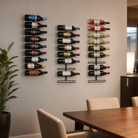 27-bottle wall-mounted wine rack set