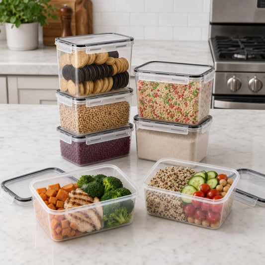 Rectangular Glass Meal Prep Containers, Set of 10