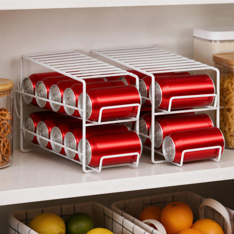 2-tier soda can dispenser rack, set of 2