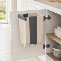 Hanging foldable cabinet trash can