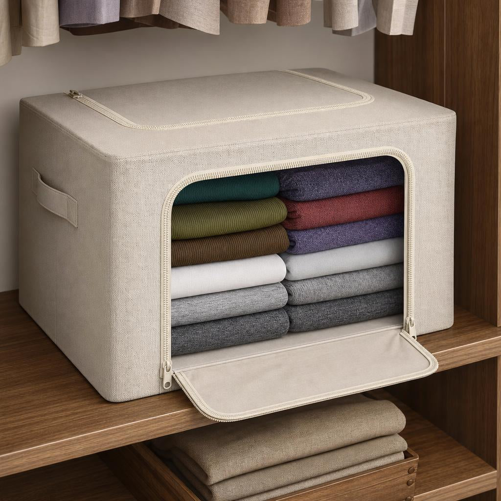Jumbo storage bin with metal frame