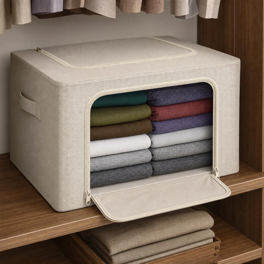 Jumbo storage bin with metal frame