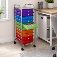 10-drawer rolling organizer cart