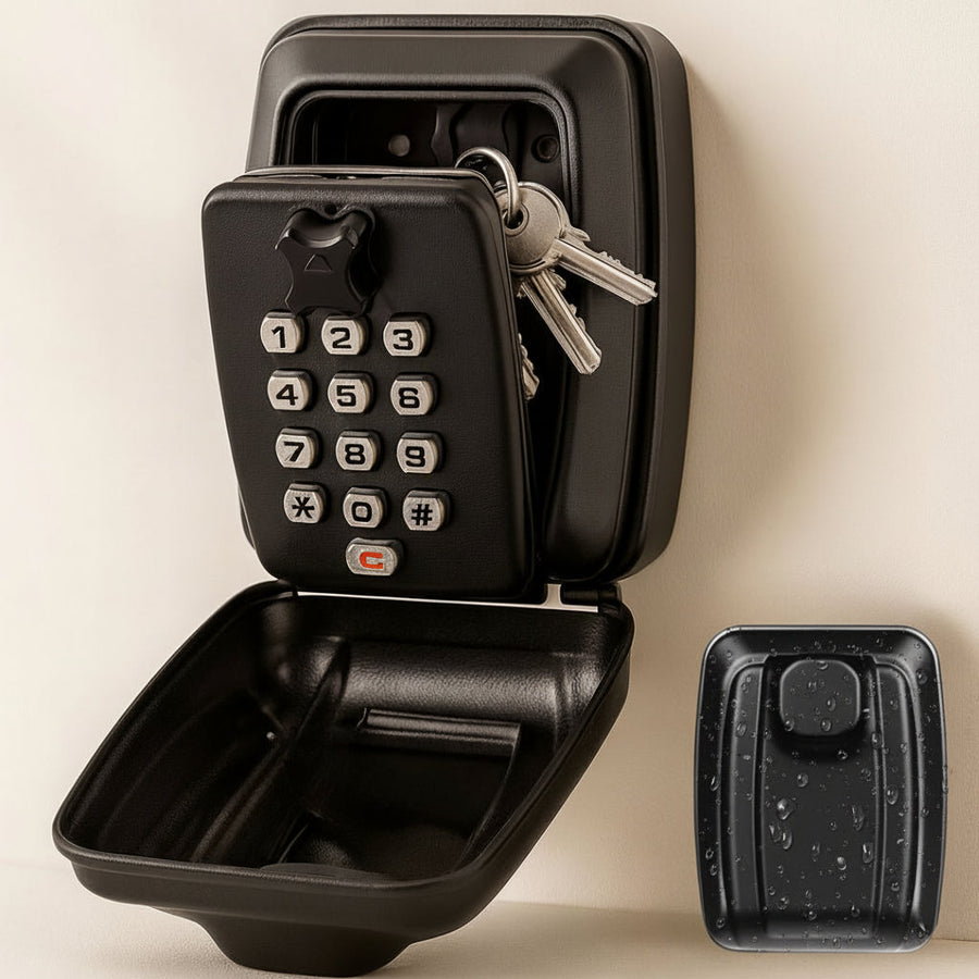 Wall-Mounted Outdoor Key Lock Box with Combination