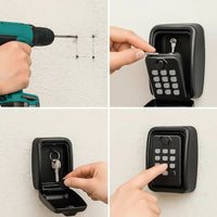 Wall-Mounted Outdoor Key Lock Box with Combination